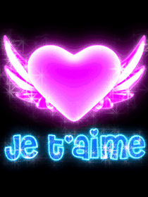 Gif animé je t'aime coeur ailée